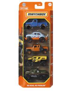 MTC1817_HVT81,Matchbox Set 5 Masinute Metalice Mbx No Road No Problem Scara 1:64