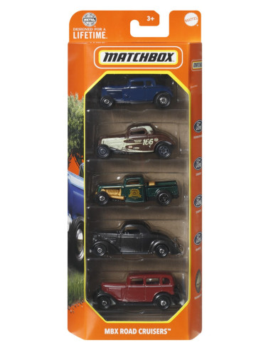 MTC1817_HVT79,Matchbox Set 5 Masinute Metalice Mbx Road Cruisers Scara 1:64