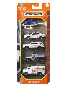 MTC1817_HVT72,Matchbox Set 5 Masinute Metalice Mbx Rescue Iii Scara 1:64