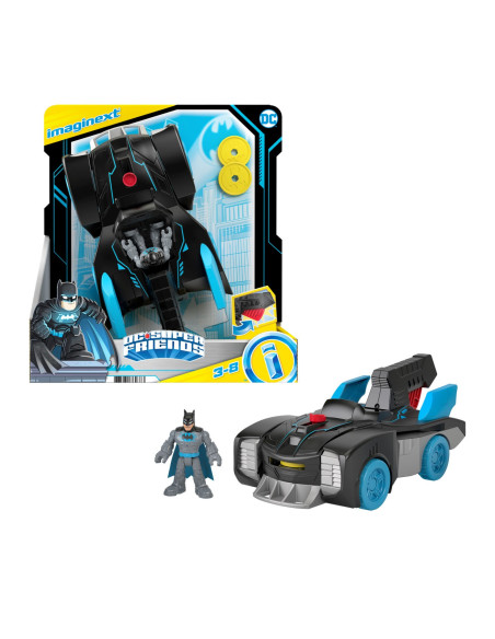 MTGWT24,Imaginext Dc Super Friends Vehicul Cu Figurina Bat-tech Batmobil