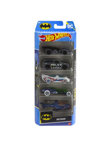 MT1806_HTV44,Set 5 Masini Hot Wheels Batman