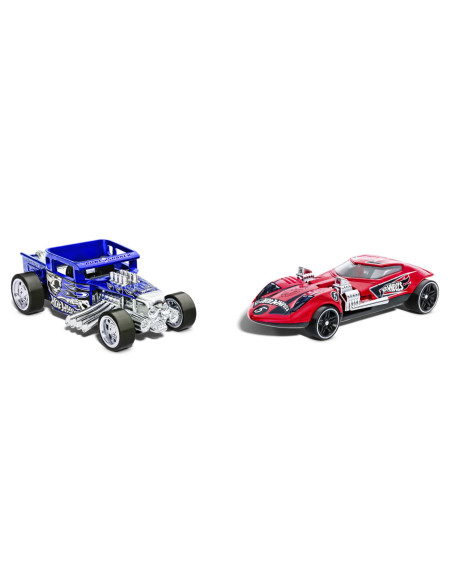 MTHPR91_HPR92,Hot Wheels Set 2 Masinute Metalice Pull Back Bone Shaker Si Twin Mill 1:43