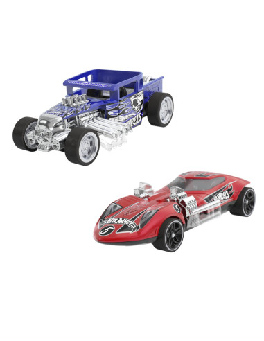 MTHPR91_HPR92,Hot Wheels Set 2 Masinute Metalice Pull Back Bone Shaker Si Twin Mill 1:43