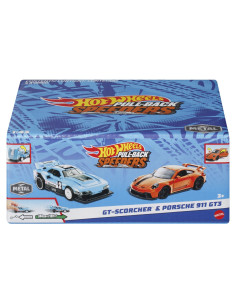 MTHPR91_HPR96,Hot Wheels Set 2 Masinute Metalice Pull Back Gt-scorcher Si Porsche 911 Gt3 1:43