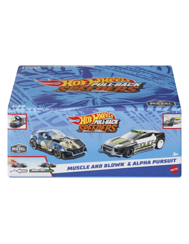 MTHPR91_HPR97,Hot Wheels Set 2 Masinute Metalice Pull Back Muscle And Blown Si Alpha Pursuit 1:43