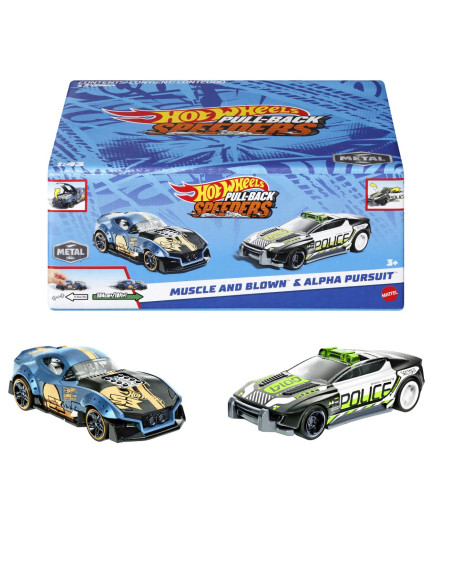 MTHPR91_HPR97,Hot Wheels Set 2 Masinute Metalice Pull Back Muscle And Blown Si Alpha Pursuit 1:43