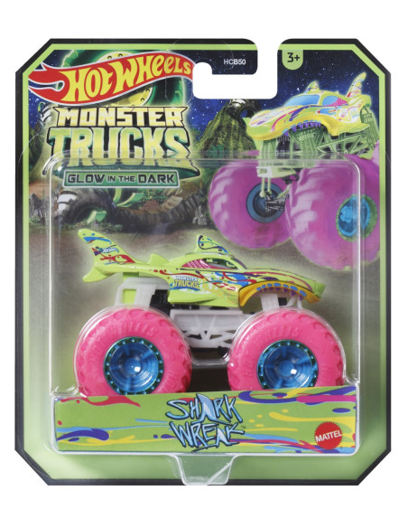 MTHCB50_HWC86,Hot Wheels Monster Truck Glow In The Dark Masinuta Shark Wreak Scara 1:64