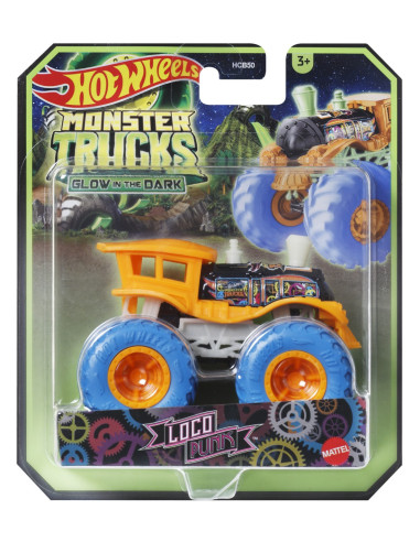 MTHCB50_HVH79,Hot Wheels Monster Truck Glow In The Dark Masinuta Loco Punk Scara 1:64