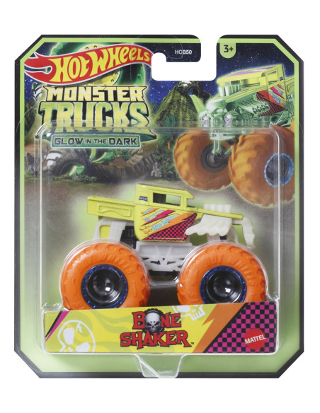 MTHCB50_HWC82,Hot Wheels Monster Truck Glow In The Dark Masinuta Bone Shaker Scara 1:64