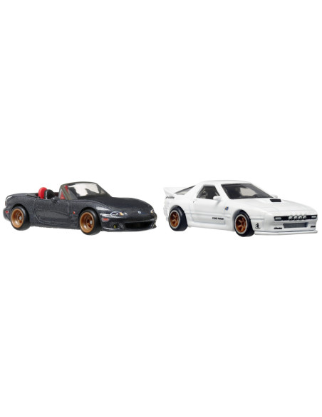MTHBL96_HRR75,Hot Wheels Premium Set 2 Masinute Metalice Mazdaspeed Miata Si Mazda Rx7 Fc Pandem Scara 1:64
