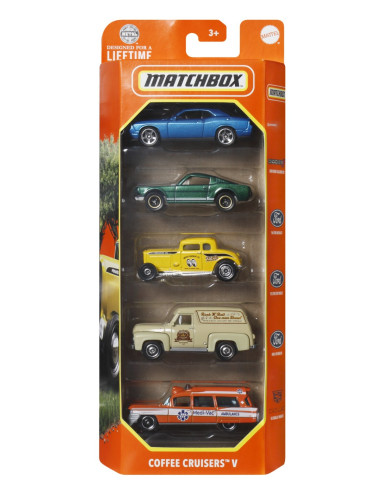 MTC1817_HVT67,Matchbox Set 5 Masinute Metalice Coffee Cruisers V Scara 1:64