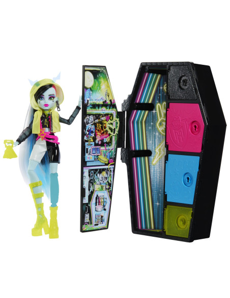 MTHNF79,Monster High Neon Frights Papusa Frankie Stein