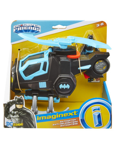 MTM5649_GYC72,Fisher Price Imaginext Dc Super Friends Vehicul Elicopter Cu Figurina Batman Cu Costum Negru