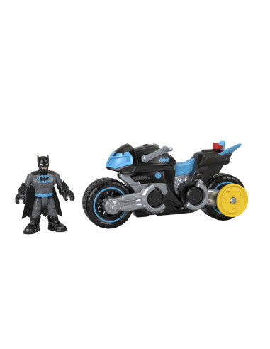 MTM5649_GXX13,Fisher Price Imaginext Dc Super Friends Vehicul Motocicleta Cu Figurina Batman Cu Costum Gri