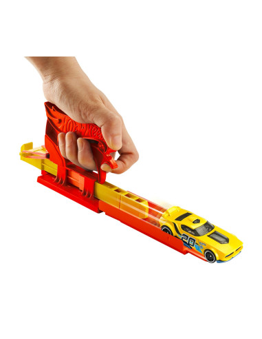 MTFTH84_FVM09,Hot Wheels Set Lansator Portabil Rosu Si Masinuta