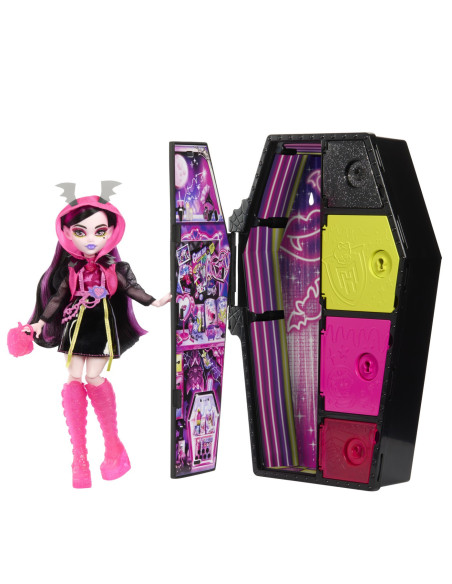 MTHNF78,Monster High Neon Frights Papusa Draculaura