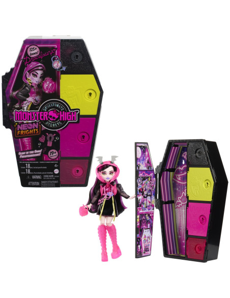 MTHNF78,Monster High Neon Frights Papusa Draculaura