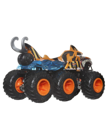 MTHWN86_HWN88,Hot Wheels Monster Truck Big Rigs Masinuta Metalica Cu 6 Roti Tiger Shark Scara 1:64