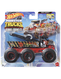MTHWN86_HWN89,Hot Wheels Monster Truck Big Rigs Masinuta Metalica Cu 6 Roti Bone Shaker Scara 1:64