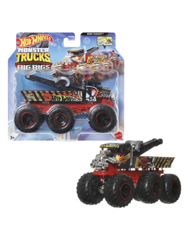 MTHWN86_HWN89,Hot Wheels Monster Truck Big Rigs Masinuta Metalica Cu 6 Roti Bone Shaker Scara 1:64