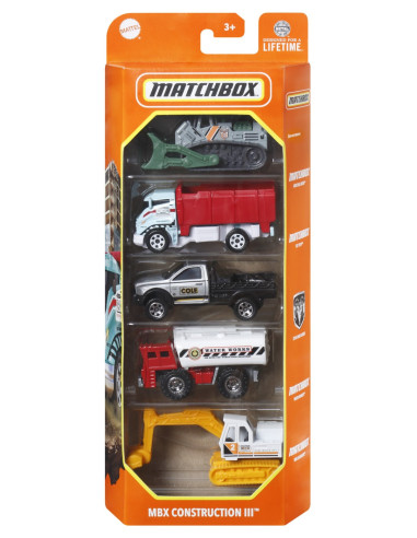 MTC1817_HVT77,Matchbox Set 5 Masinute Metalice Mbx Construction Iii Scara 1:64