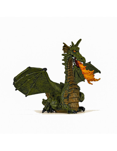 Papo39025,Papo Figurina Dragon Verde Inaripat Cu Flacara