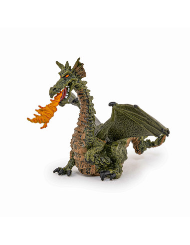 Papo39025,Papo Figurina Dragon Verde Inaripat Cu Flacara