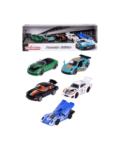 VV-212053172,Majorette Set 5 Masinute Metalice Porsche 7.5cm