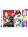 VV-10591,Puzzle Trefl 1000 Pisicute Fericite