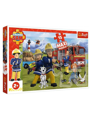 VV-14333,Puzzle Trefl 15 Maxi Pompierul Sam In Actiune