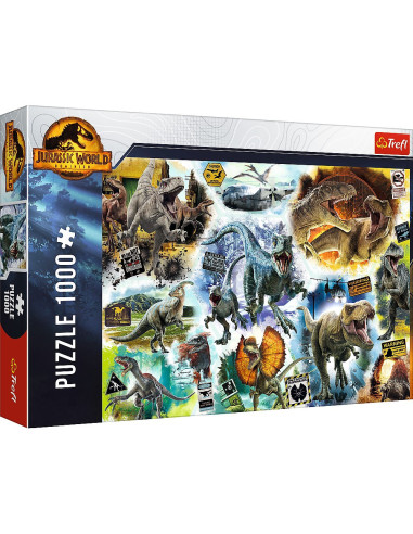 VV-10727,Puzzle Trefl 1000 Jurassic World Pe Urmele Dinozaurilor