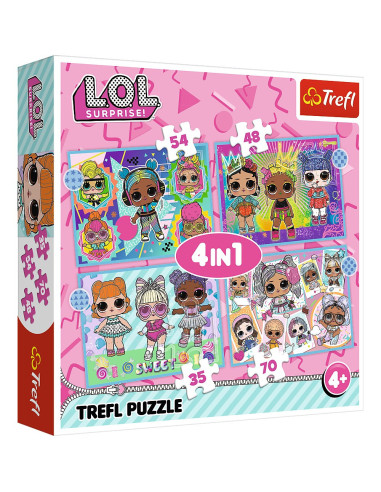 VV-34613,Puzzle Trefl Lol 4in1 Cunoaste Papusile