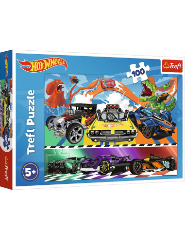 VV-16466,Puzzle Trefl 100 Hot Wheels Masinile De Curse