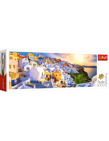 VV-29054,Puzzle Trefl 1000 Panorama Apus In Santorini