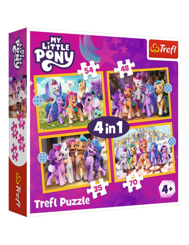 VV-34624,Puzzle Trefl 4in1 My Little Pony Sa Cunoastem Poneii