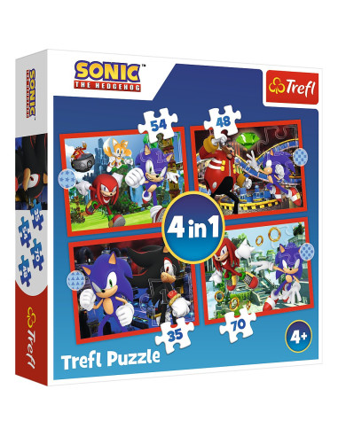 VV-34625,Puzzle Trefl 4in1 Sonic Aventurile Lui Sonic