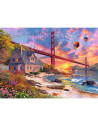 VV-20164,Puzzle Trefl Din Lemn 1000 Piese Apus La Golden Gate