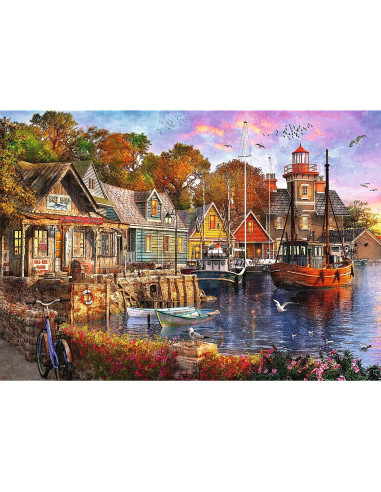 VV-10796,Puzzle Trefl 1000 Premium Plus Tea Time Portul Minunat
