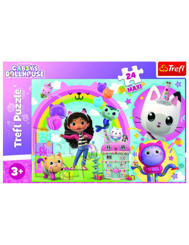 VV-14353,Puzzle Trefl 24 Maxi Gabbys Dollhouse Casa Lui Gabby