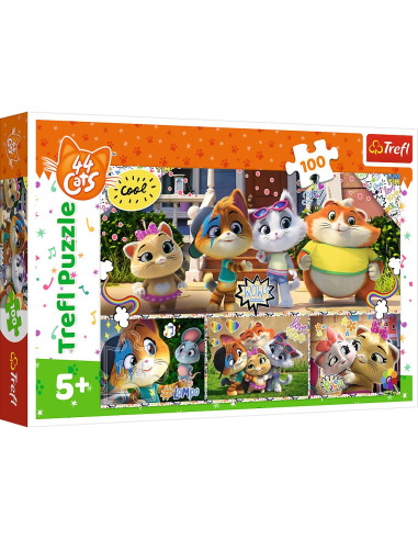 VV-16442,Puzzle Trefl 100 44 Pisici Prietenii