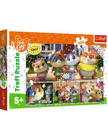VV-16442,Puzzle Trefl 100 44 Pisici Prietenii