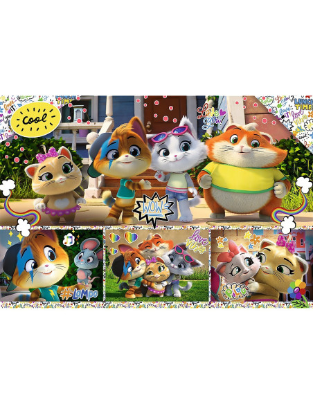 VV-16442,Puzzle Trefl 100 44 Pisici Prietenii