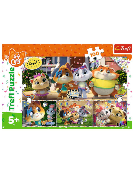 VV-16442,Puzzle Trefl 100 44 Pisici Prietenii