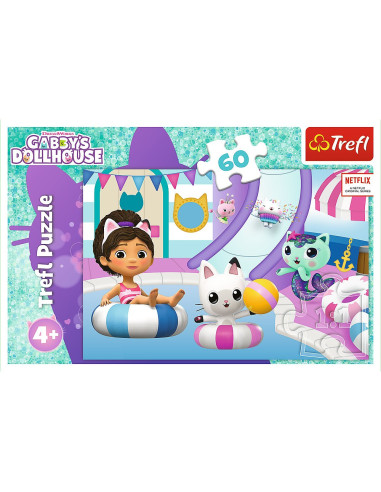 VV-17393,Puzzle Trefl 60 Gabbys Dollhouse Gabby La Piscina