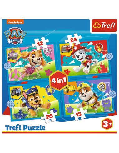 VV-34628,Puzzle Trefl 4in1 Patrula Catelusilor Echipa