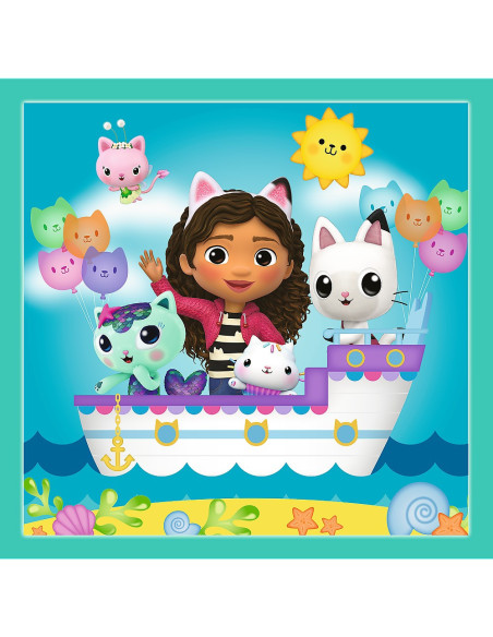 VV-34871,Puzzle Trefl 3in1 Gabbys Dollhouse Activitatile Lui Gabby