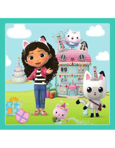VV-34871,Puzzle Trefl 3in1 Gabbys Dollhouse Activitatile Lui Gabby