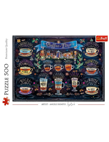 VV-37449,Puzzle Trefl 500 Tipuri De Cafea