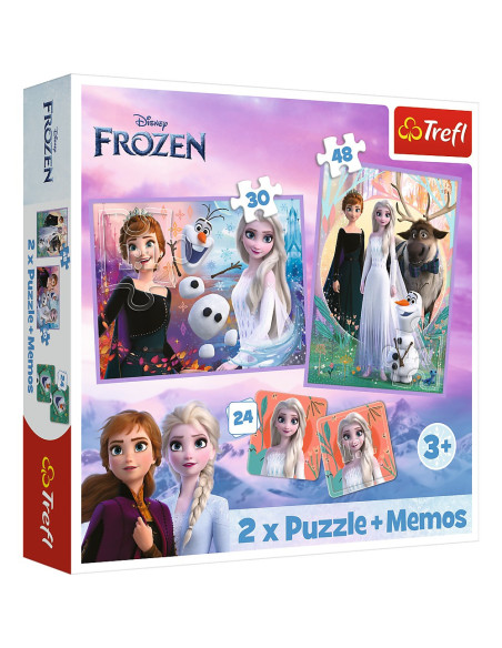 VV-93335,Puzzle Trefl 2in1 Memo Disney Frozen Printesele Si Taramul Lor