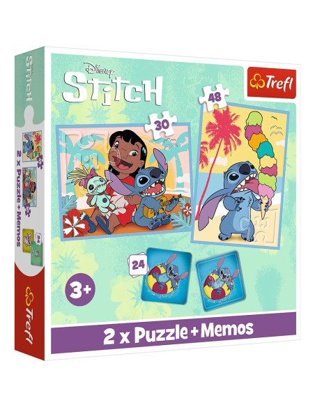 VV-93585,Puzzle Trefl 2in1 Memo Moomin Disney Stitch Lilo